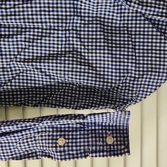 EUC  Ralph Lauren Boys Blue & White L/S Gingham Button Down Shirt,  Size 7 - Picture 5 of 11